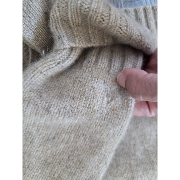 Elana Solano Cashmere Cardigan Tan Size Large. Hole Mended. Pls See Picture - Picture 5 of 8